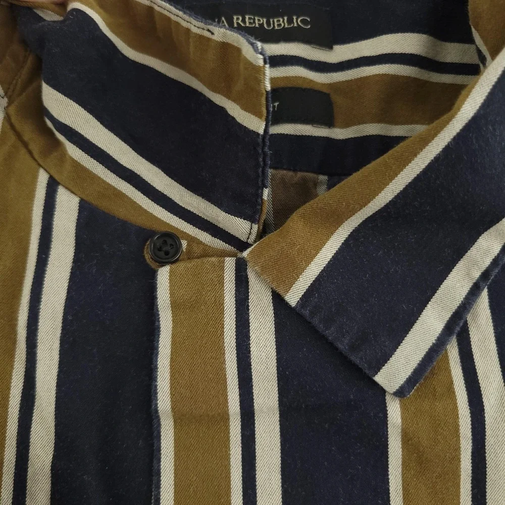 Banana Republic Shirt Mens XL Multicolor Stripe Long Sleeve Button Up Slim Fit